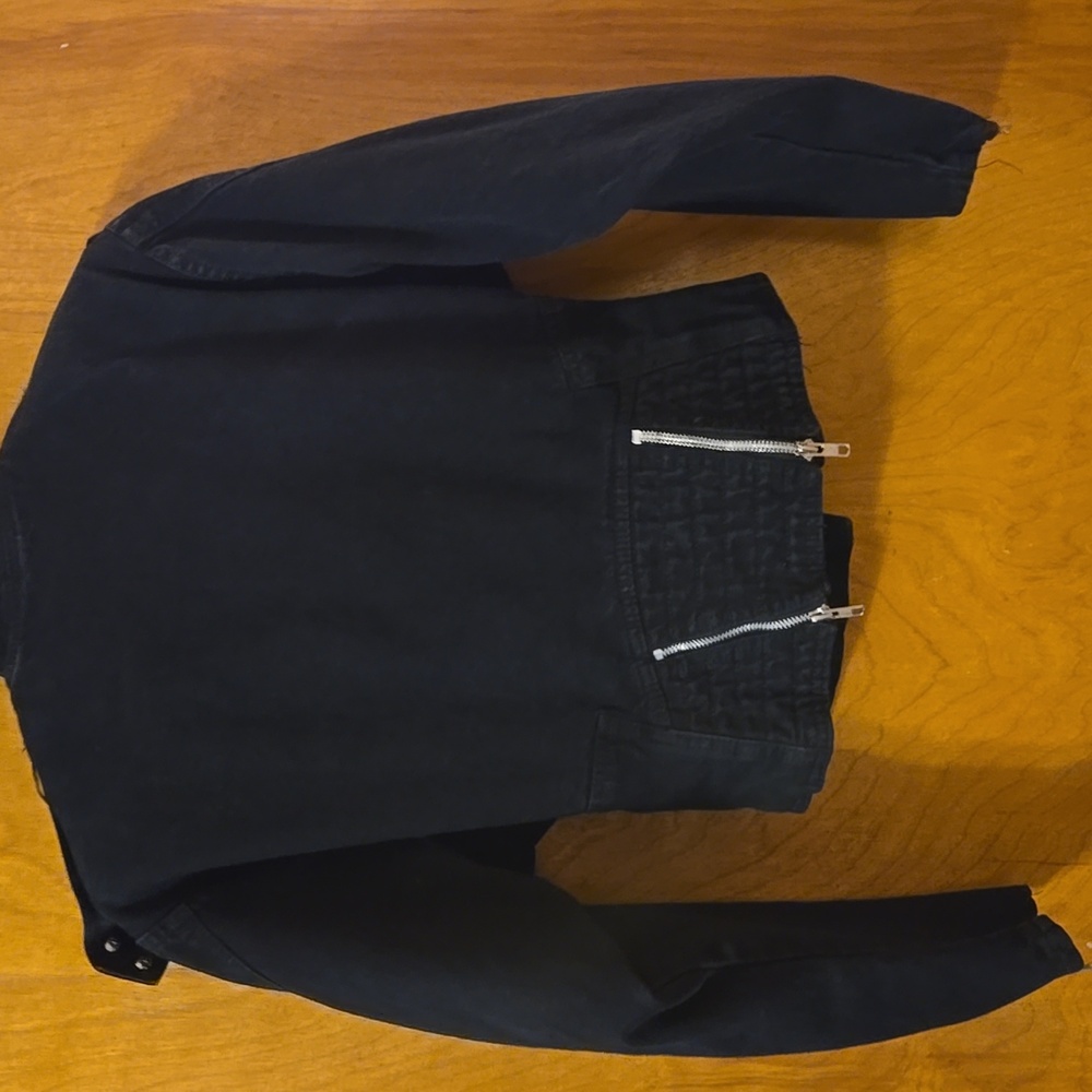 Rare Vintage Black Studded Women's Crop Jacket Medium: D - Picture 7 of 13